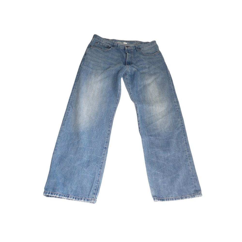 Eddie Bauer Jeans Mens 36x32 Blue Relaxed Fit Straight Leg 100% Cotton Denim